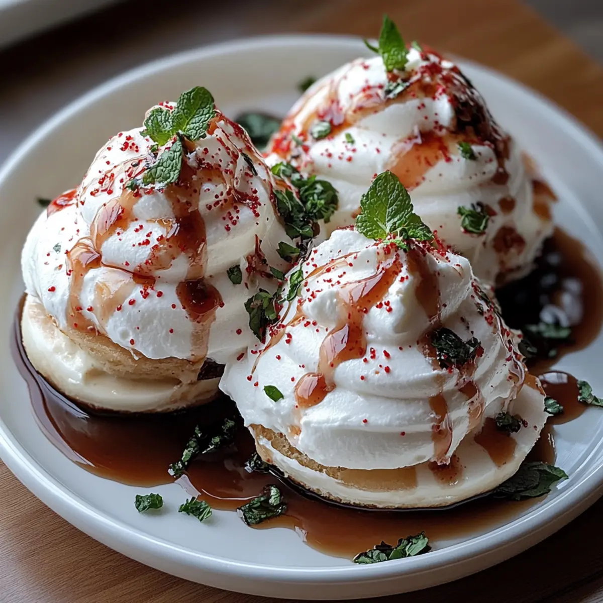 Delicate and Crispy Peppermint Meringues with a Sweet Chocolate Drizzle