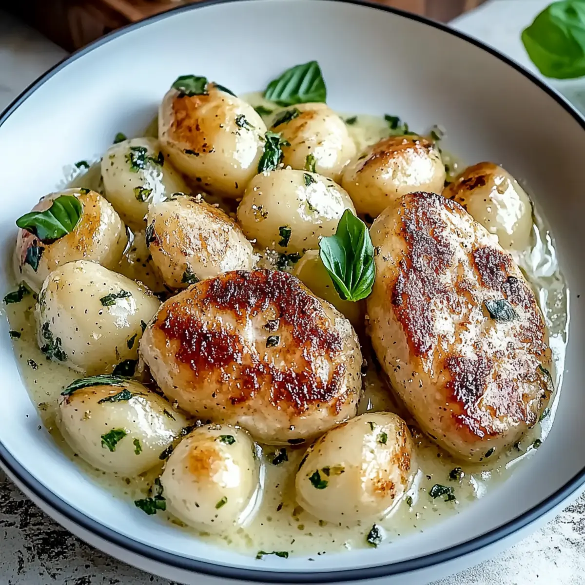 Garlic Chicken Gnocchi Skillet