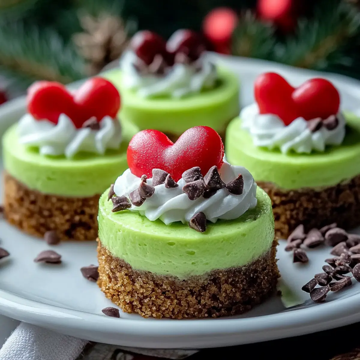 Grinch Mini Cheesecakes