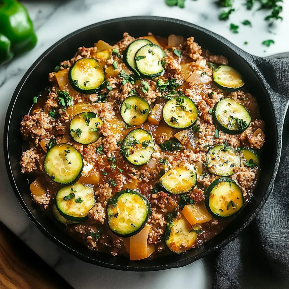 Ground Turkey and Zucchini Skillet
