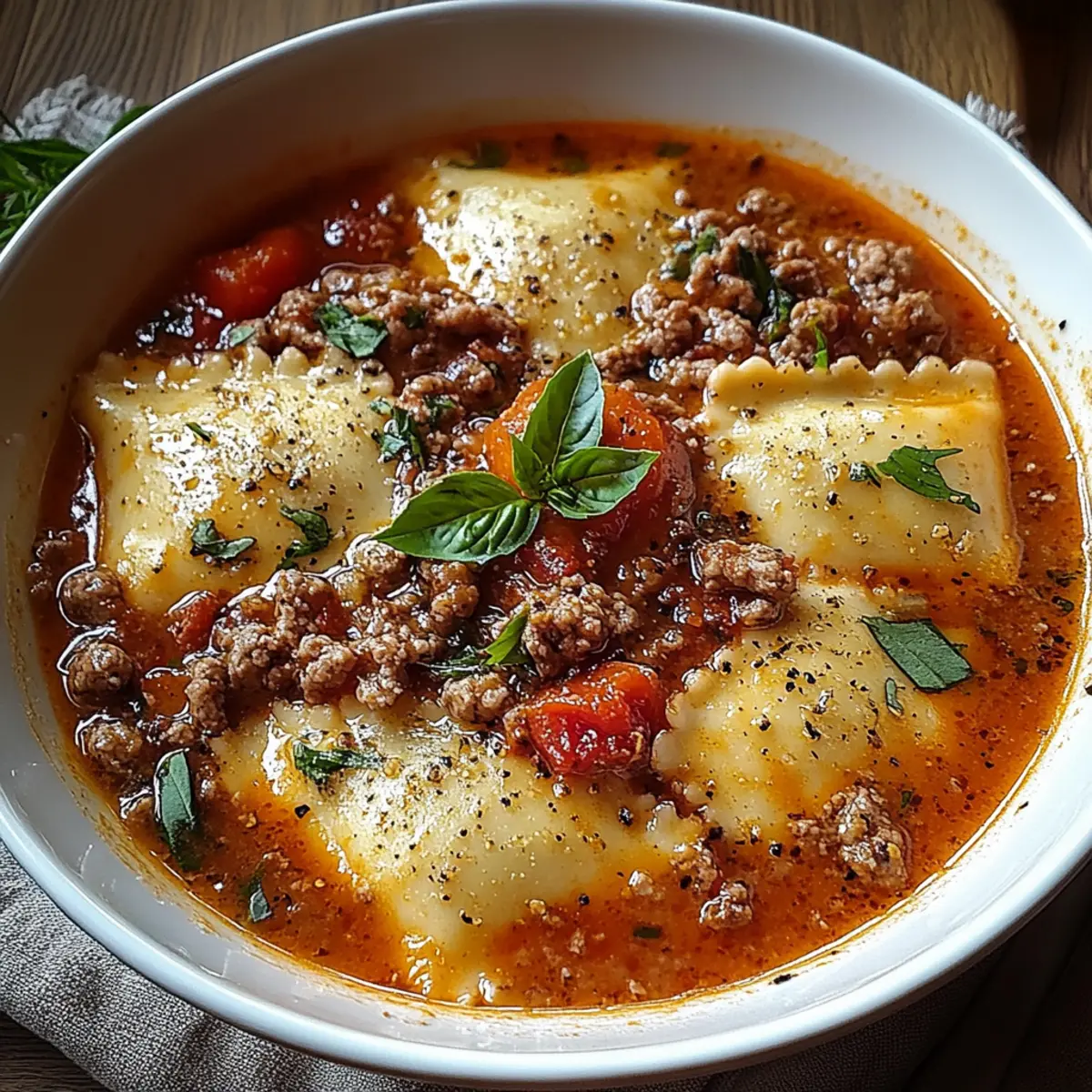 Hearty Cheesy Italian Lasagna Soup