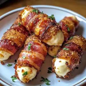 Low Carb Nashville Hot Bacon Wrapped Mozzarella Sticks