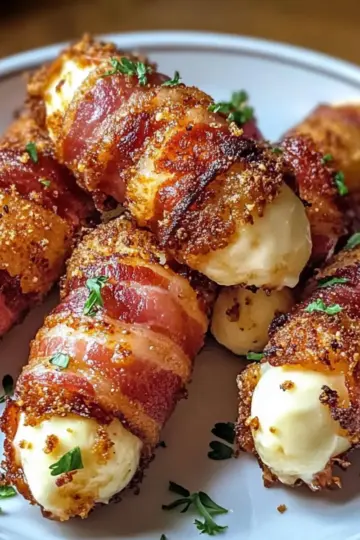 Low Carb Nashville Hot Bacon Wrapped Mozzarella Sticks