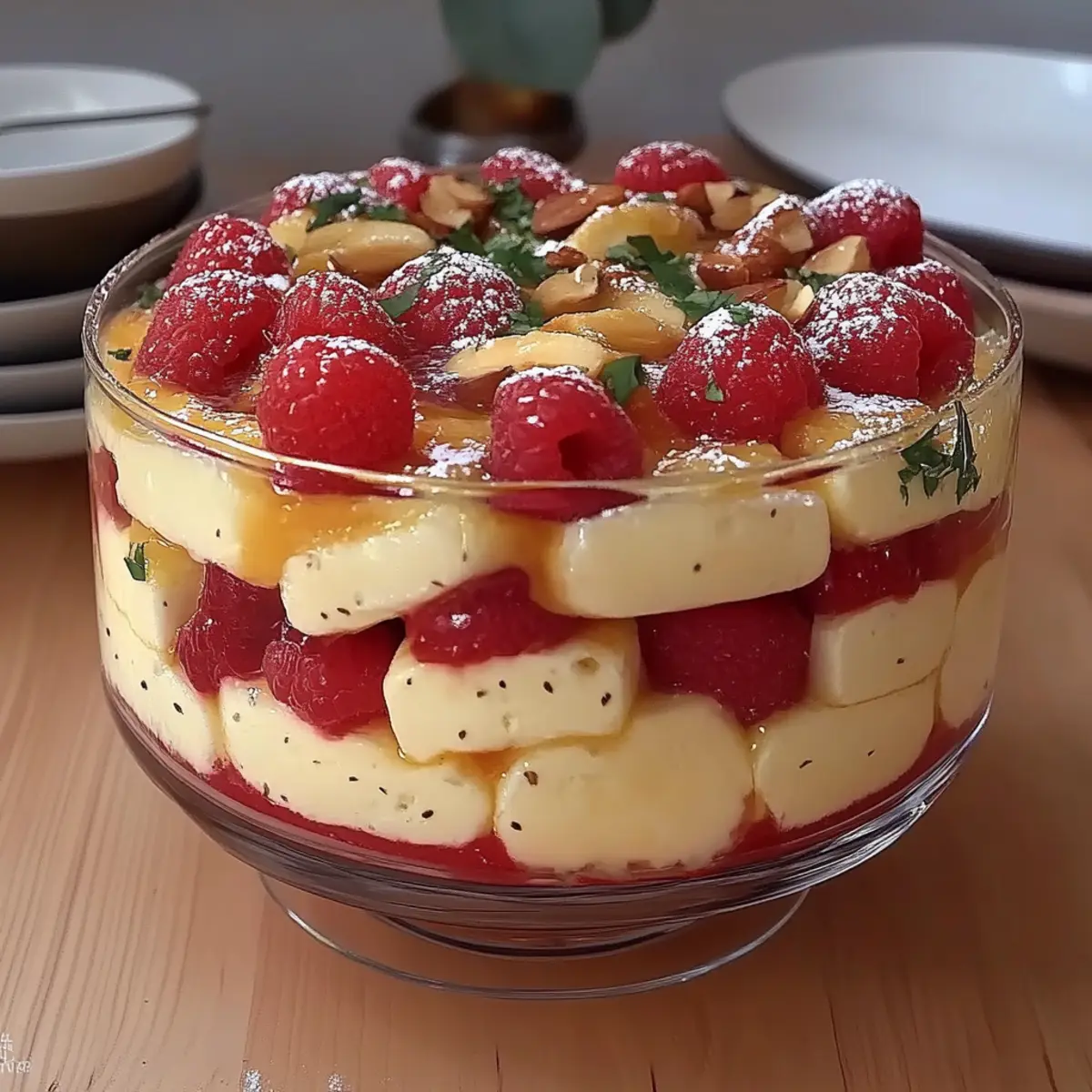Raspberry and Almond Trifle