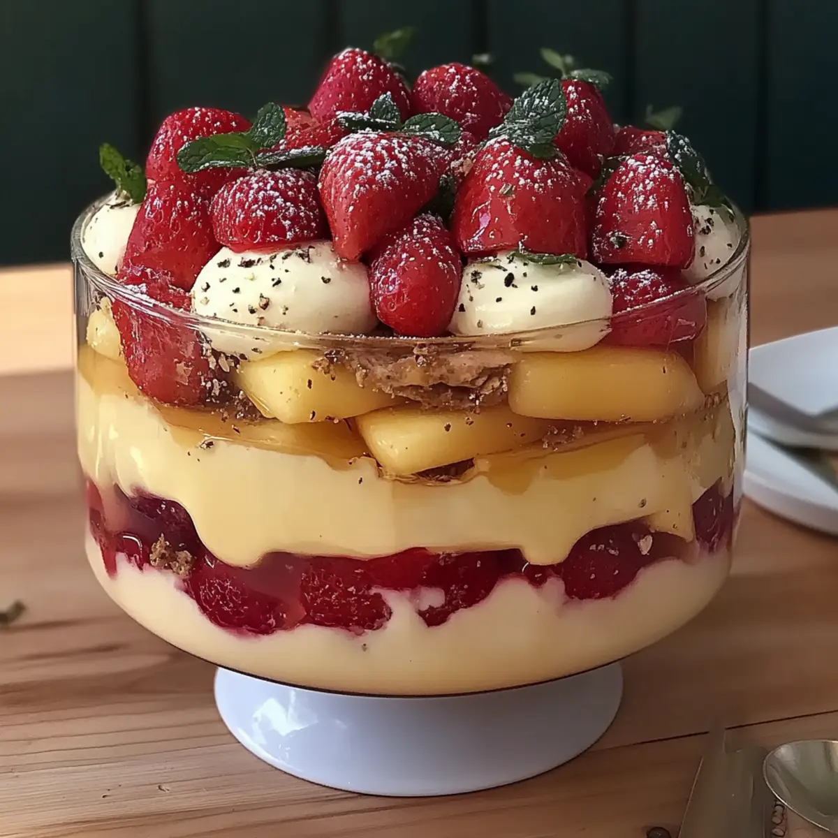 Raspberry and Almond Trifle