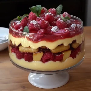 Raspberry and Almond Trifle
