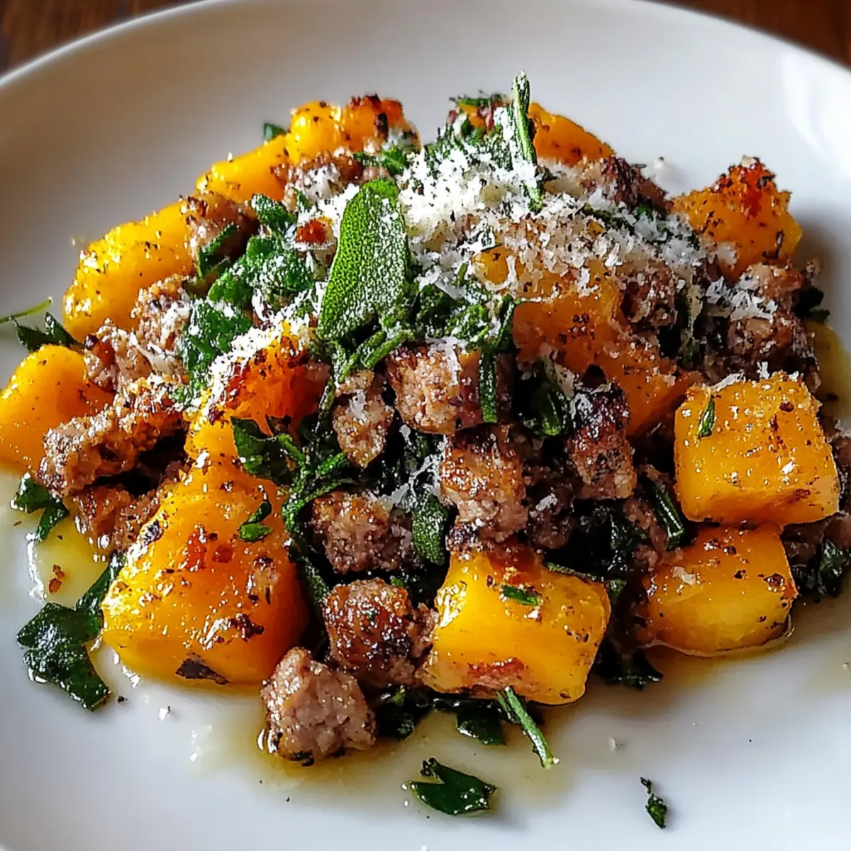 Roasted Butternut Squash With Ground Turkey