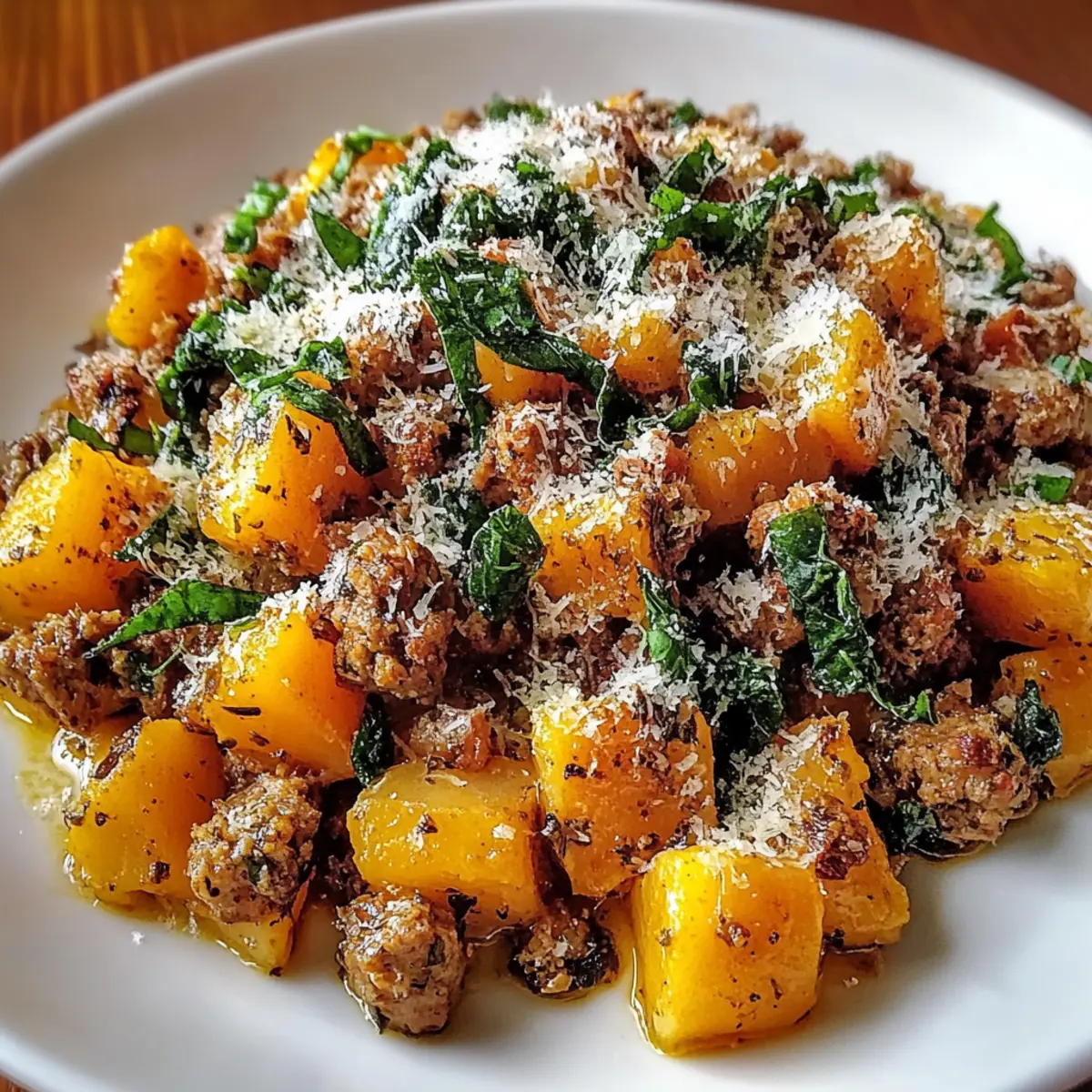 Roasted Butternut Squash With Ground Turkey