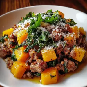 Roasted Butternut Squash With Ground Turkey