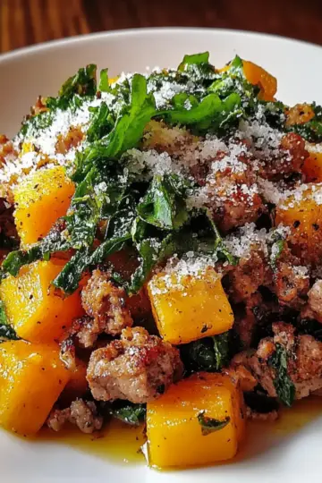 Roasted Butternut Squash With Ground Turkey