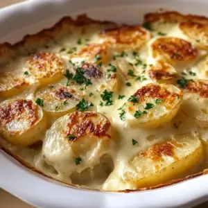 Roasted Garlic Potatoes au Gratin
