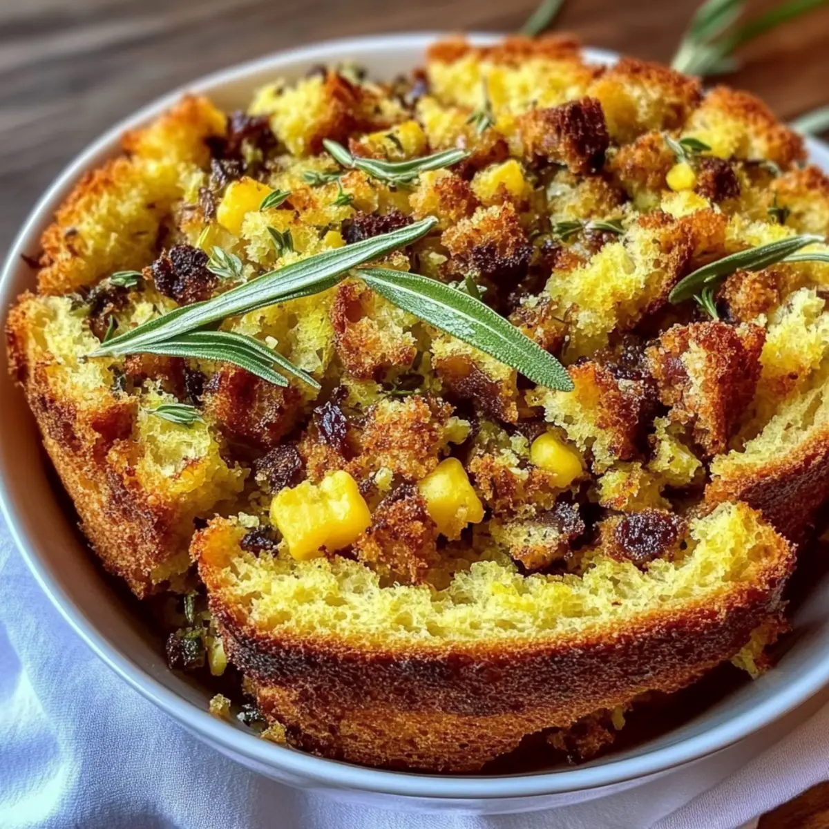 Savory Herb-Infused Baked Cornbread Stuffing