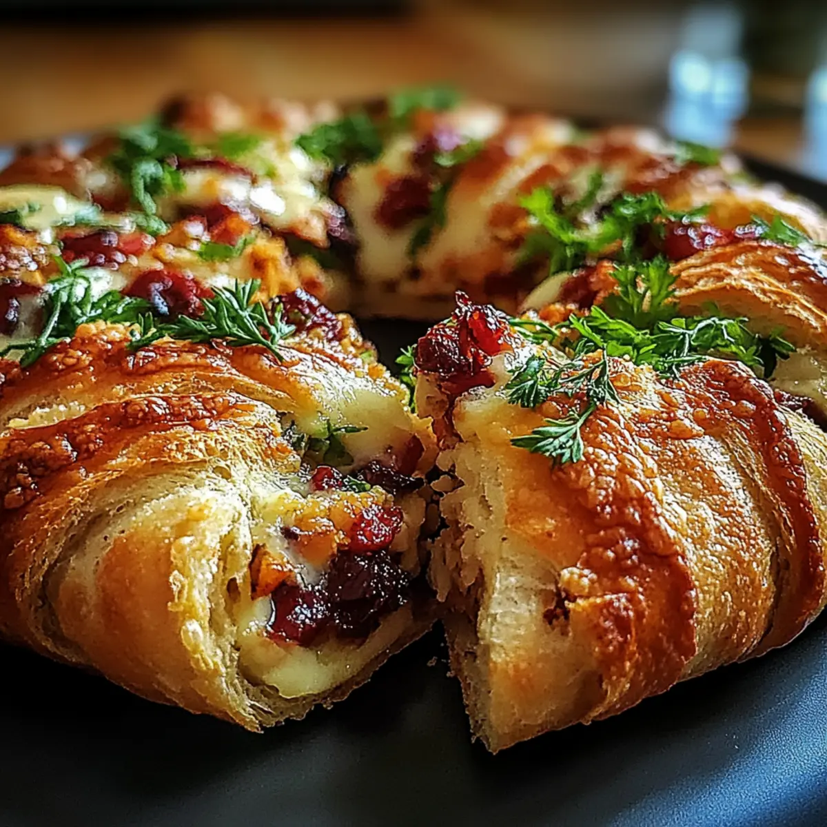 Savory Turkey and Cranberry Crescent Ring