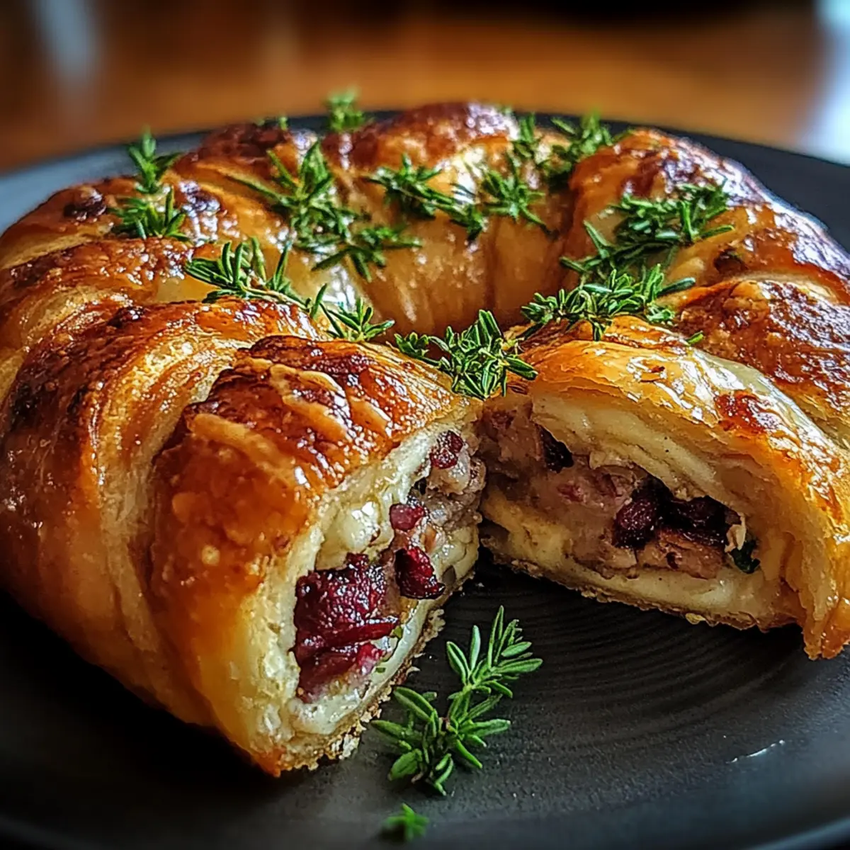 Savory Turkey and Cranberry Crescent Ring