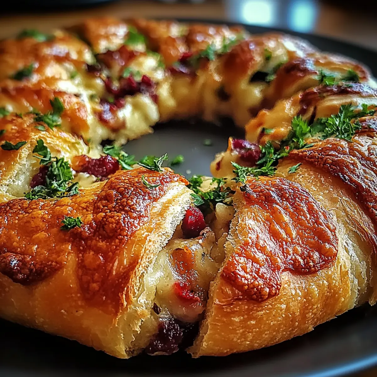 Savory Turkey and Cranberry Crescent Ring