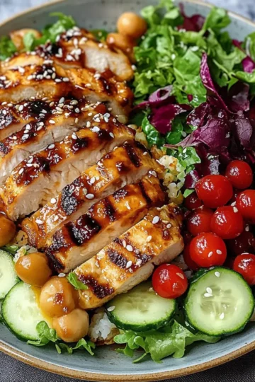 Sesame Chicken and Chickpea Salad