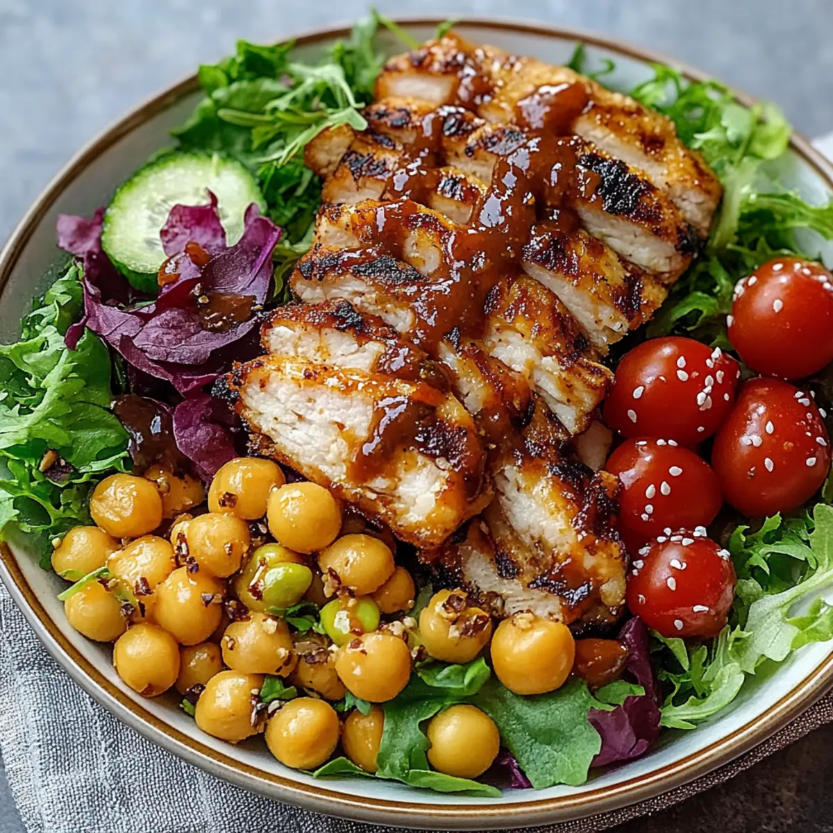 Sesame Chicken and Chickpea Salad