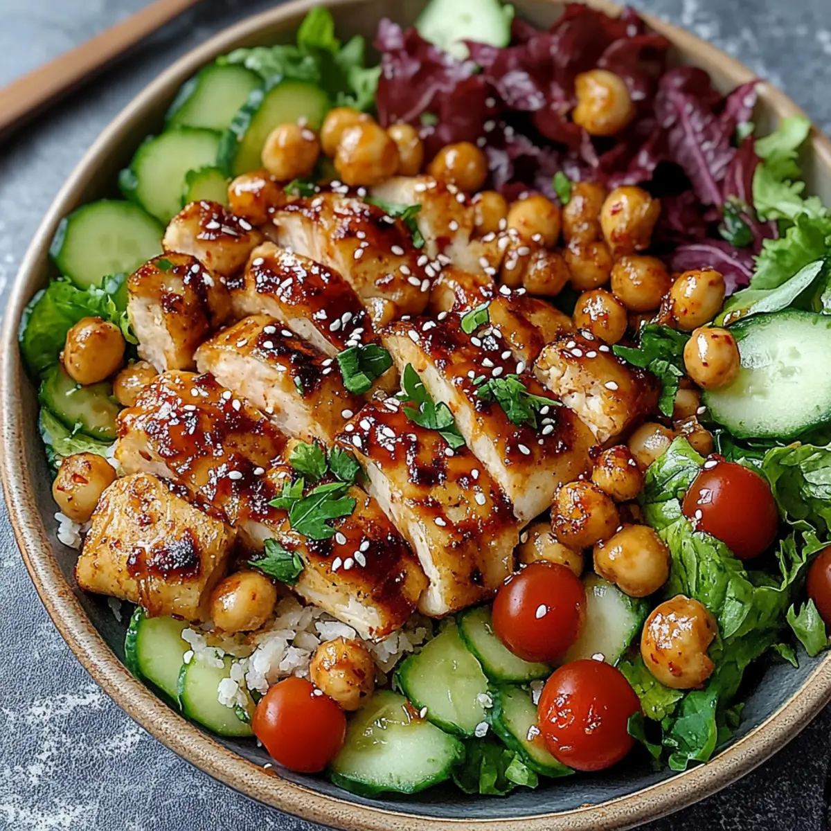 Sesame Chicken and Chickpea Salad