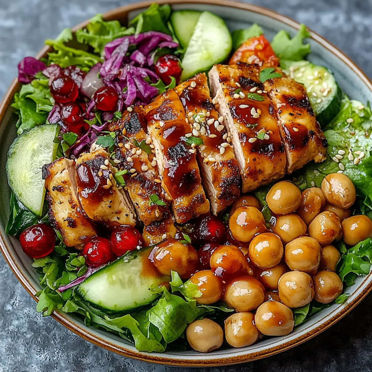 Sesame Chicken and Chickpea Salad
