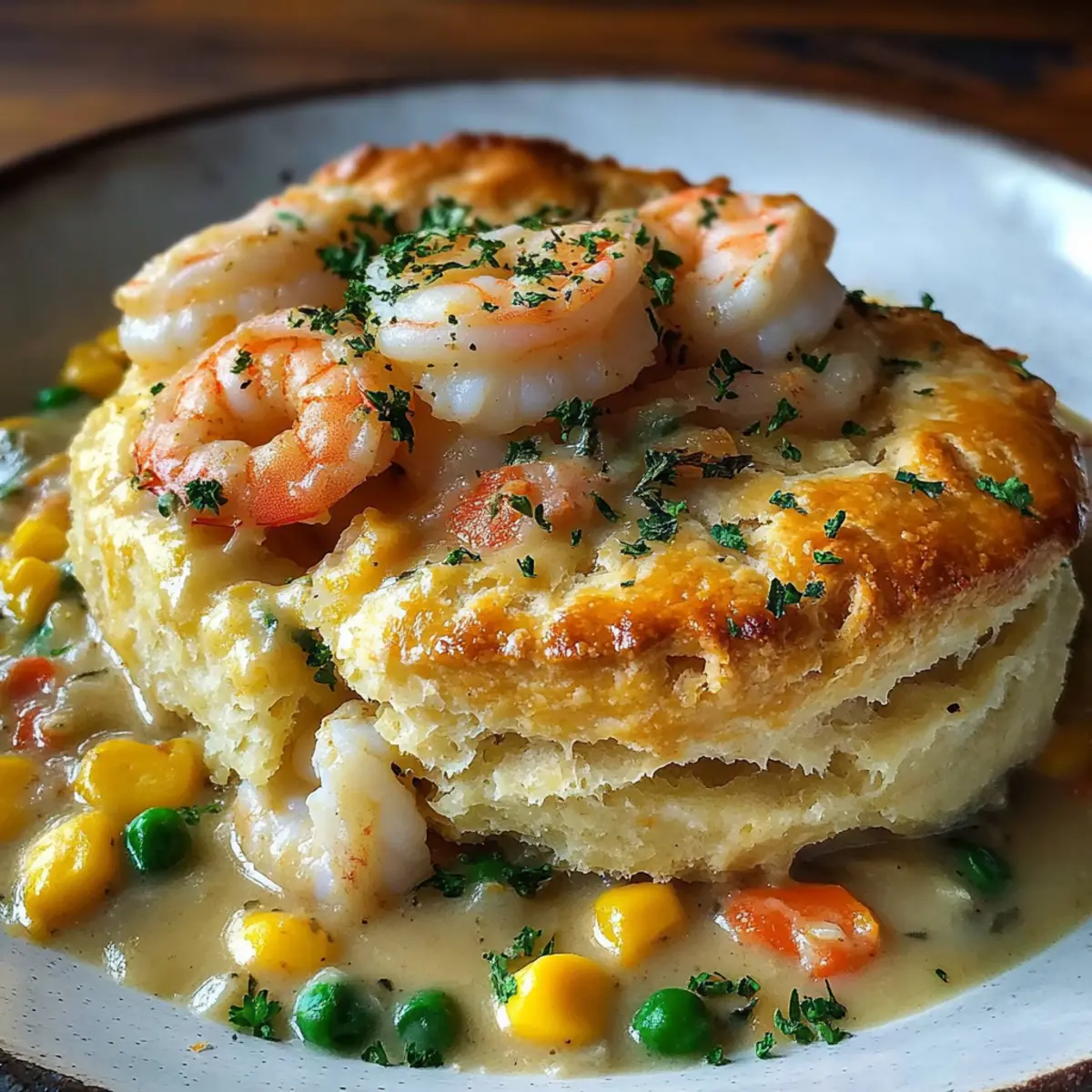 Shrimp & Lobster Cheddar Bay Biscuit Pot Pie