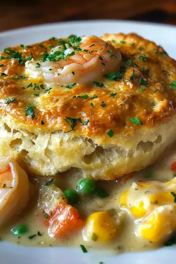 Shrimp & Lobster Cheddar Bay Biscuit Pot Pie