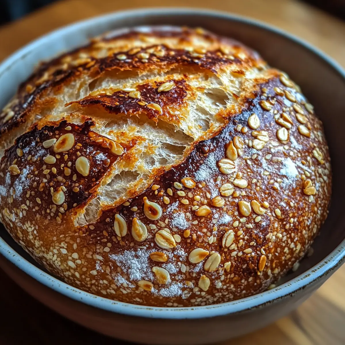 Soft and Chewy Honey Oat Sourdough Bread