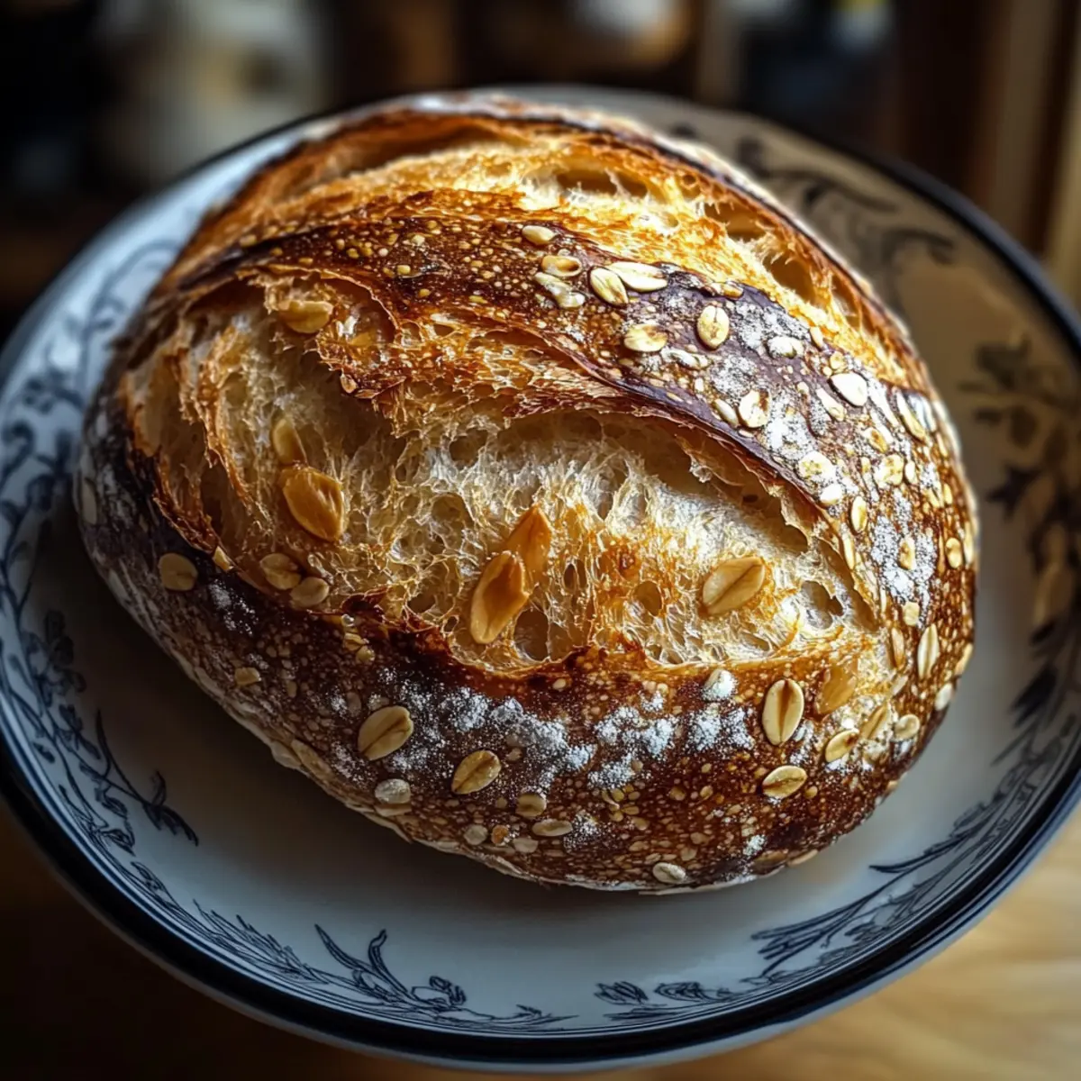 Soft and Chewy Honey Oat Sourdough Bread