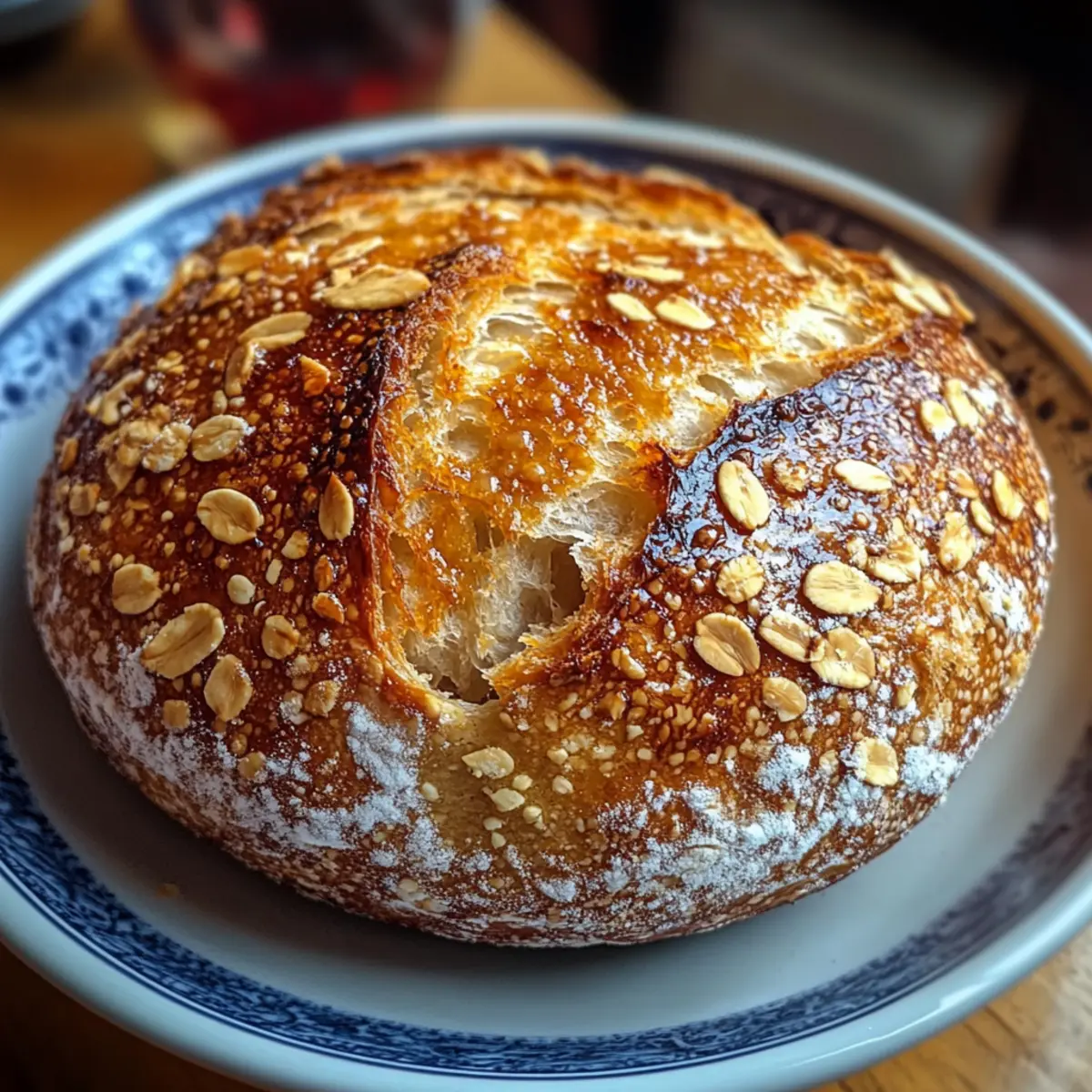 Soft and Chewy Honey Oat Sourdough Bread