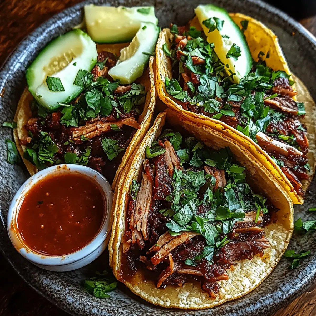 Spicy Slow-Cooked Mexican Birria Tacos