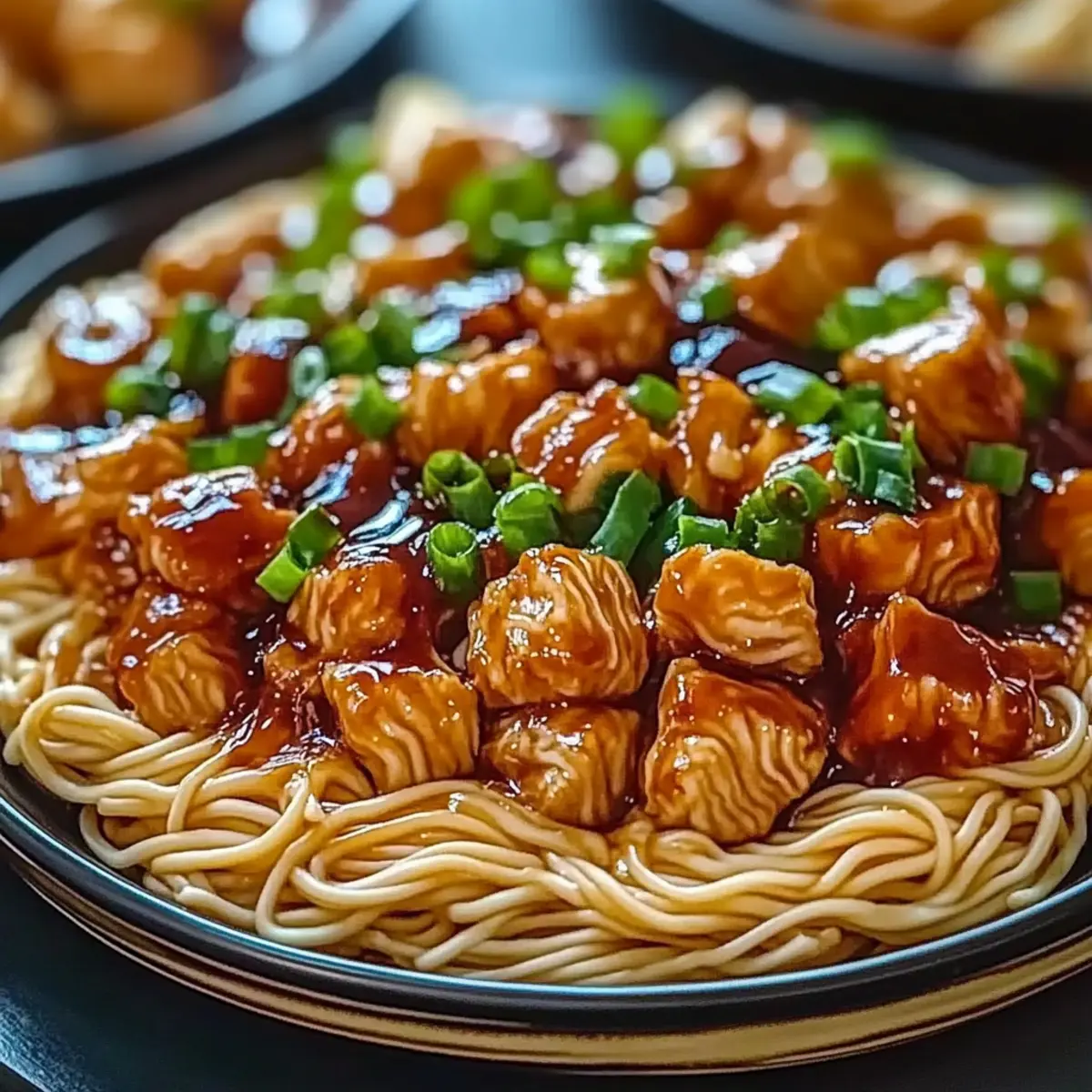 Sticky Garlic Chicken Noodles