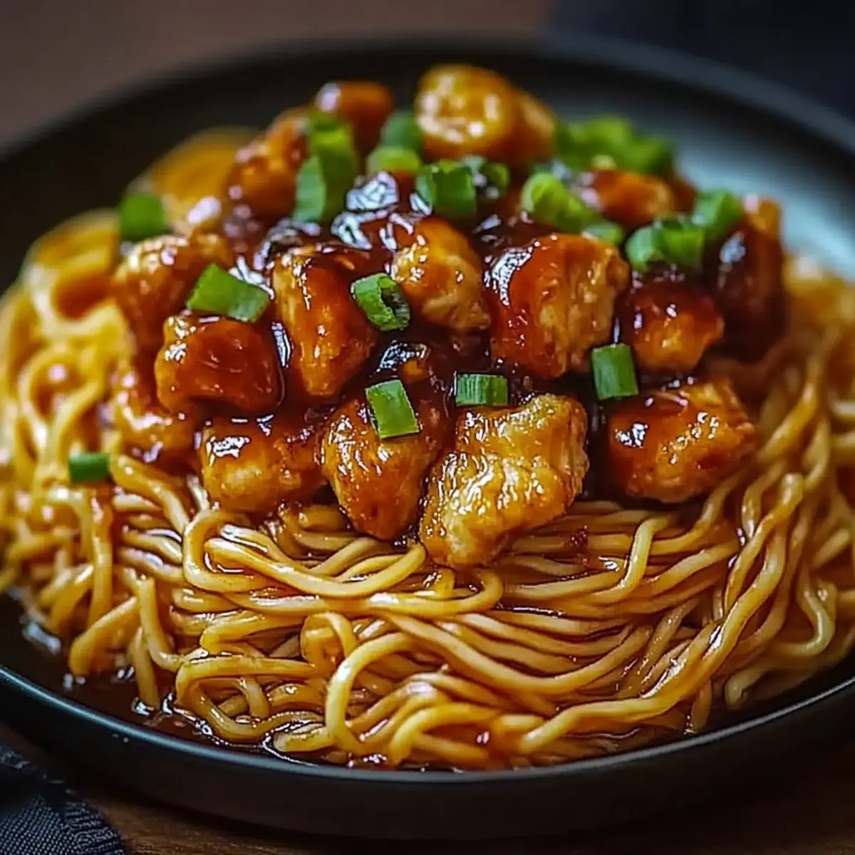Sticky Garlic Chicken Noodles