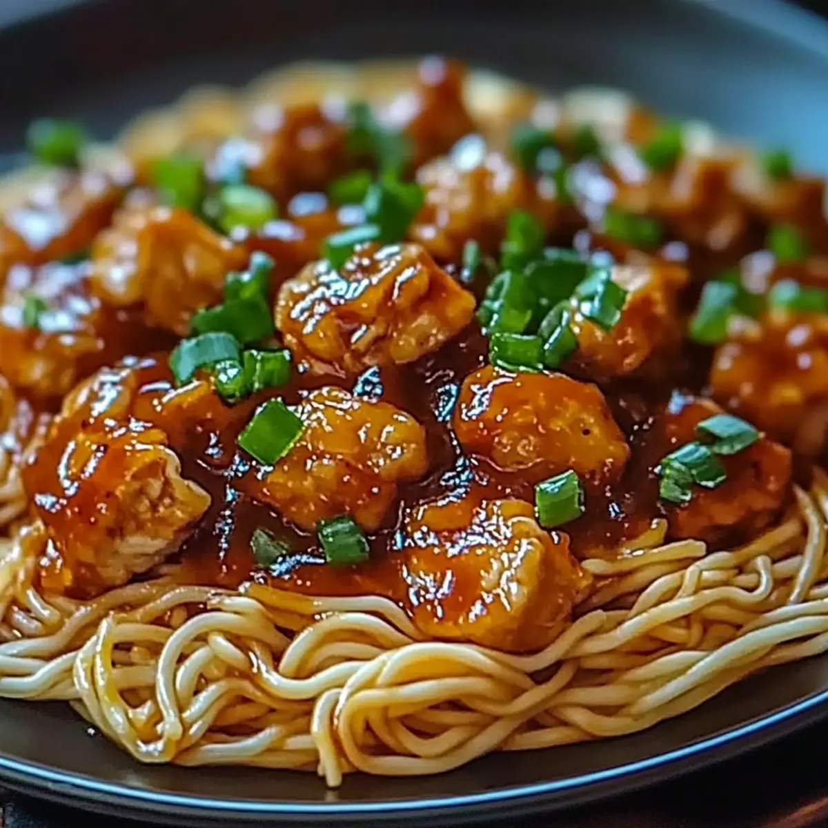 Sticky Garlic Chicken Noodles