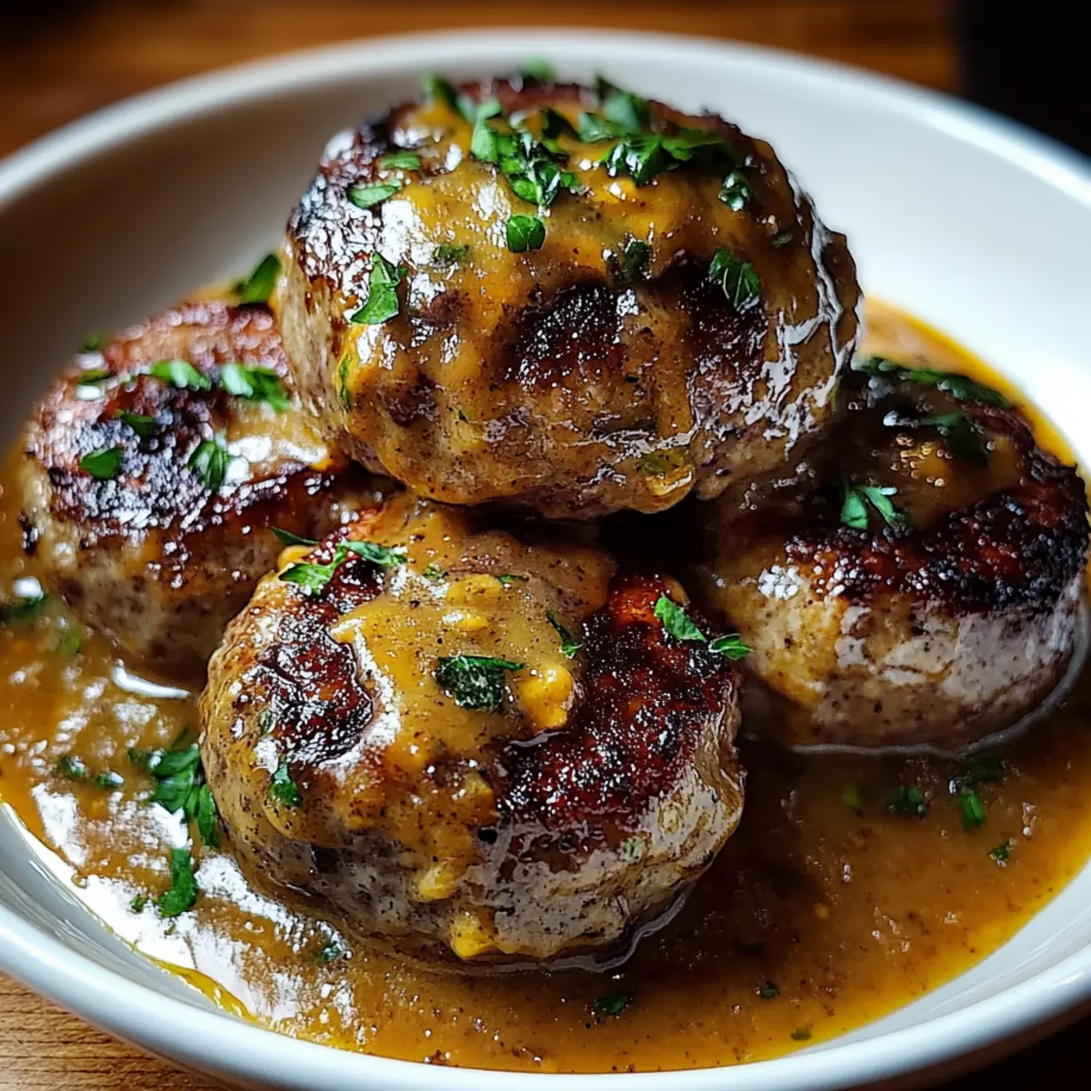 Stuffed Meatballs in Guinness Gravy