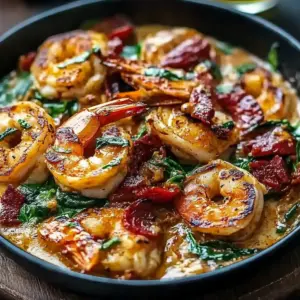 Tuscan Shrimp with Spinach, Artichokes