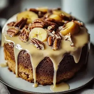 Vanilla Banana Walnut Cake