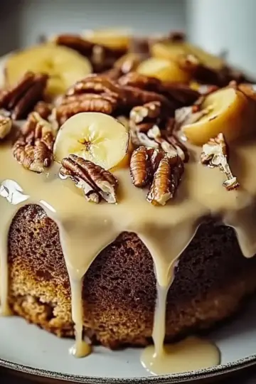 Vanilla Banana Walnut Cake