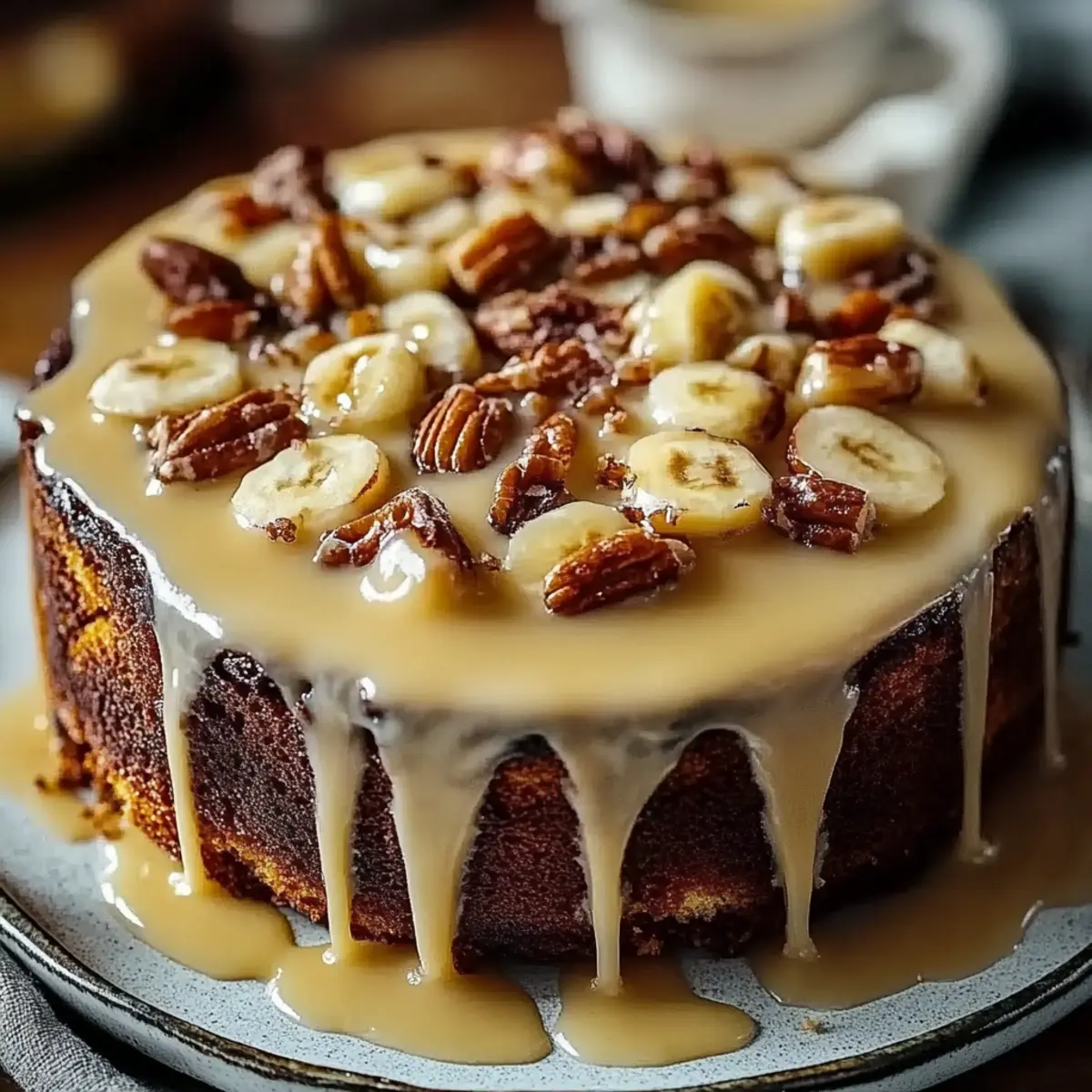 Vanilla Banana Walnut Cake