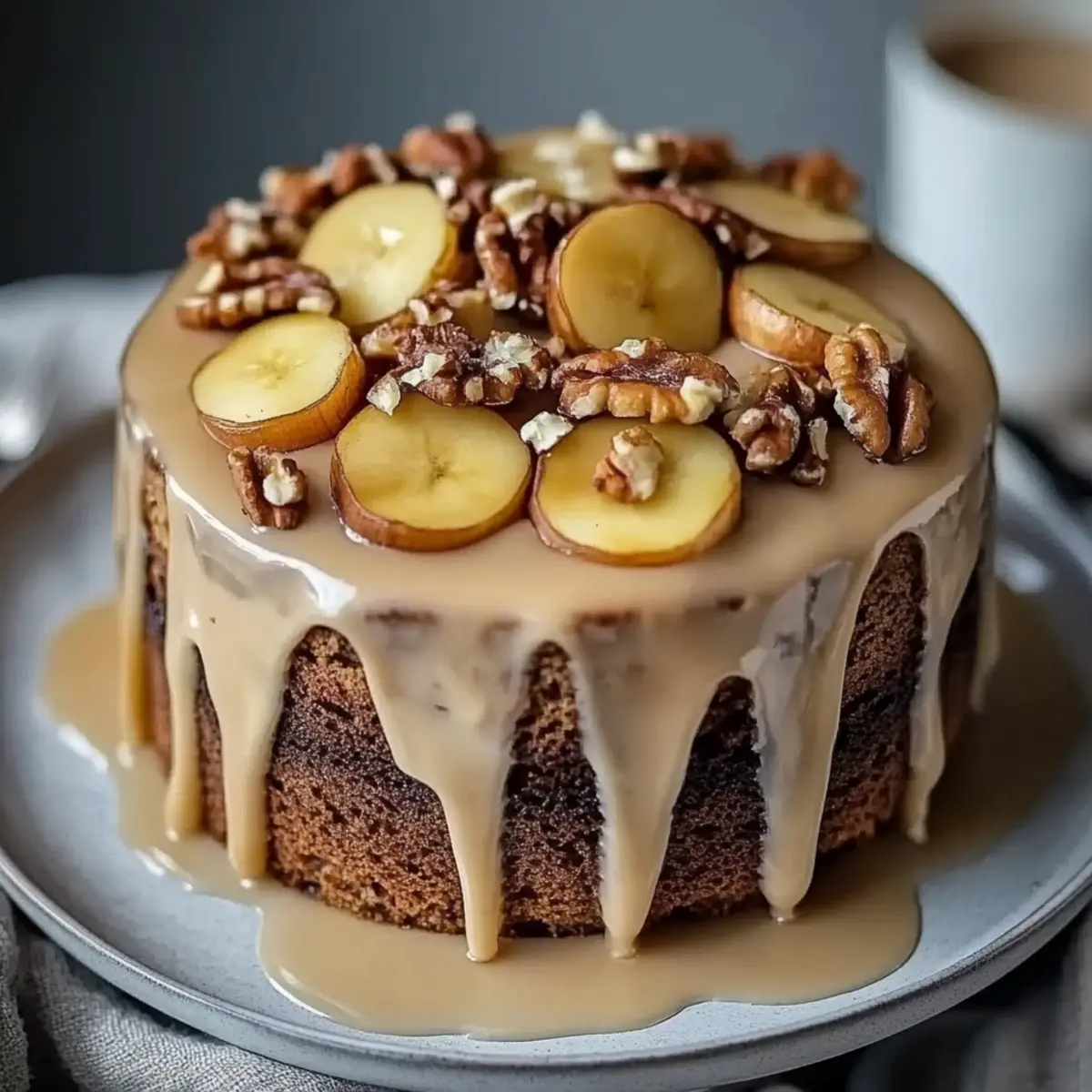 Vanilla Banana Walnut Cake