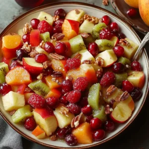 Winter Fruit Salad with Cinnamon Vanilla Dressing