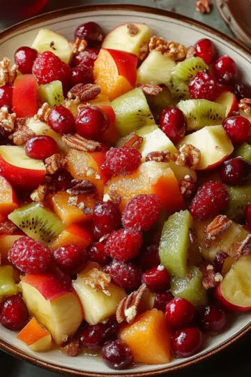 Winter Fruit Salad with Cinnamon Vanilla Dressing