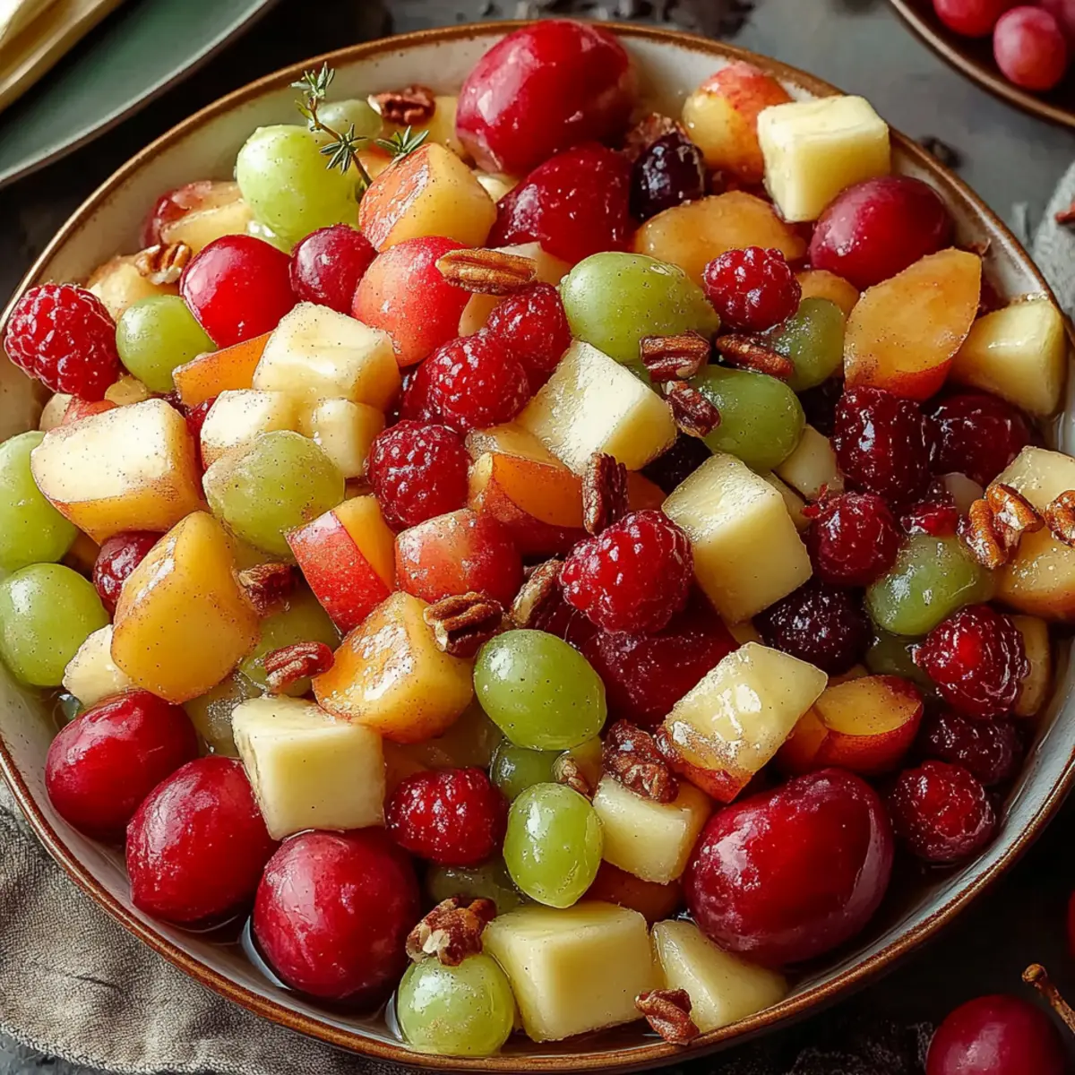 Winter Fruit Salad with Cinnamon Vanilla Dressing