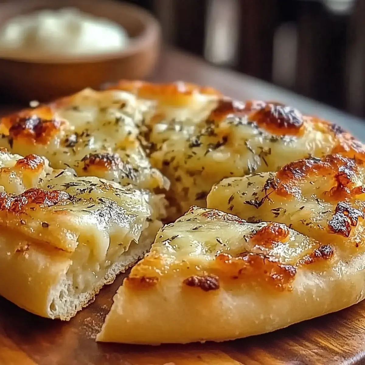 Air Fryer Cheesy Tortilla Garlic Bread