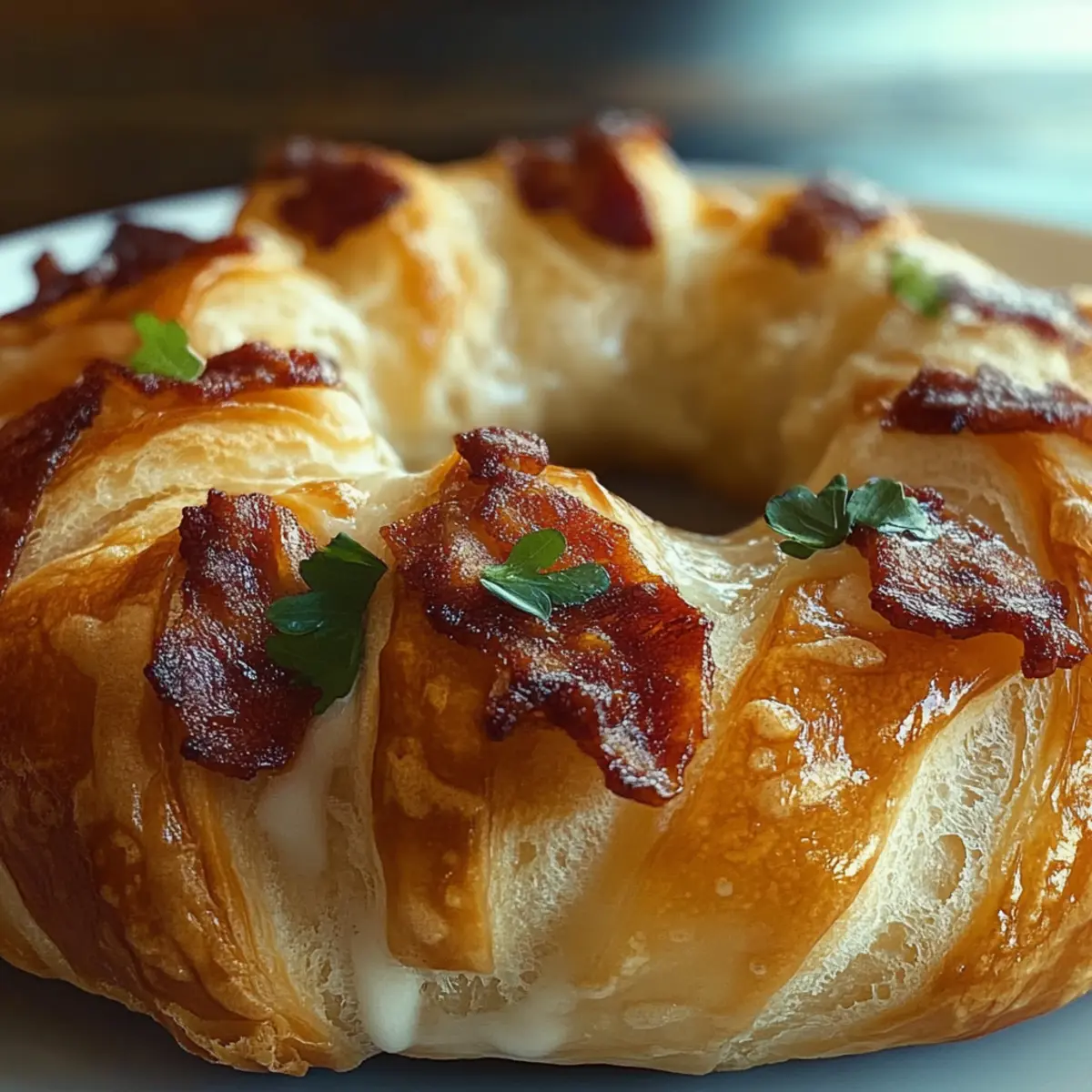 Bacon Brie Crescent Wreath