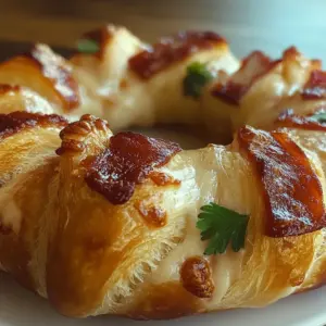 Bacon Brie Crescent Wreath