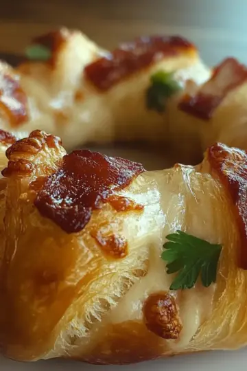 Bacon Brie Crescent Wreath