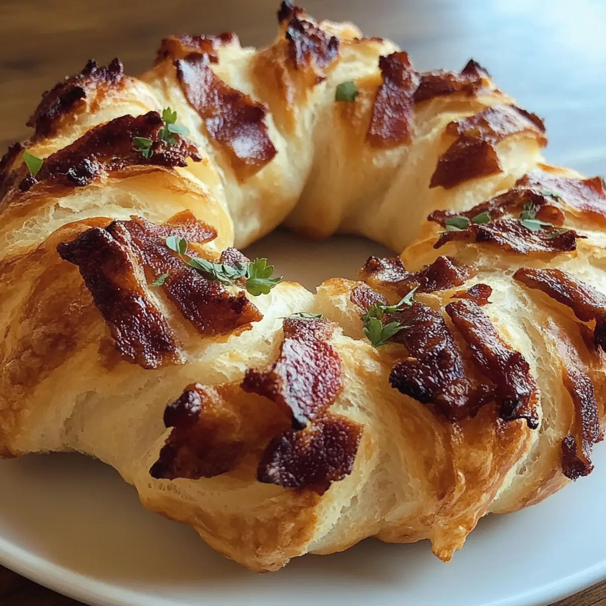 Bacon Brie Crescent Wreath