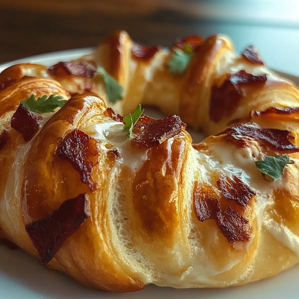 Bacon Brie Crescent Wreath