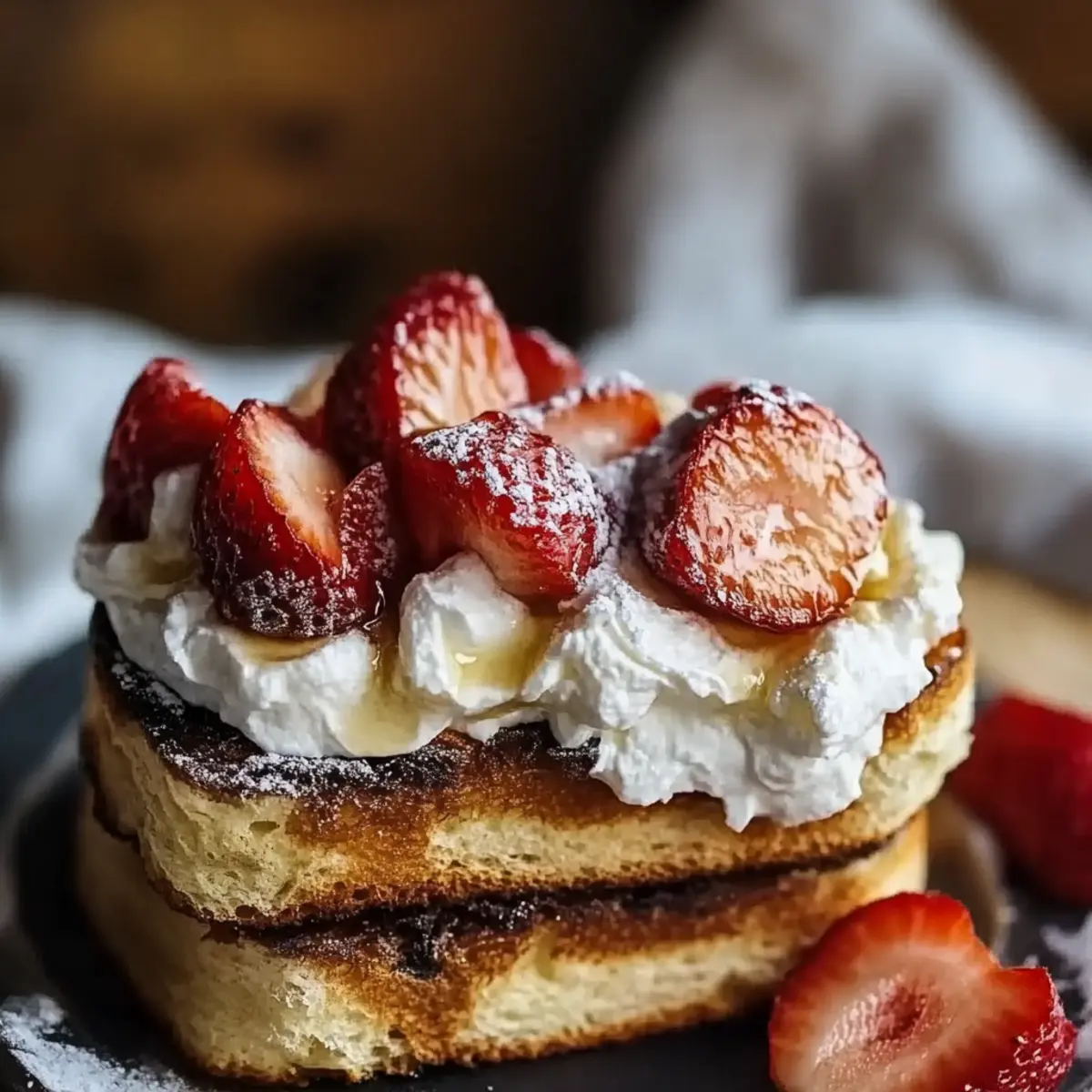 Baked Strawberries and Cream French Toast