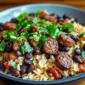 Black Beans, Sausage and Rice Skillet