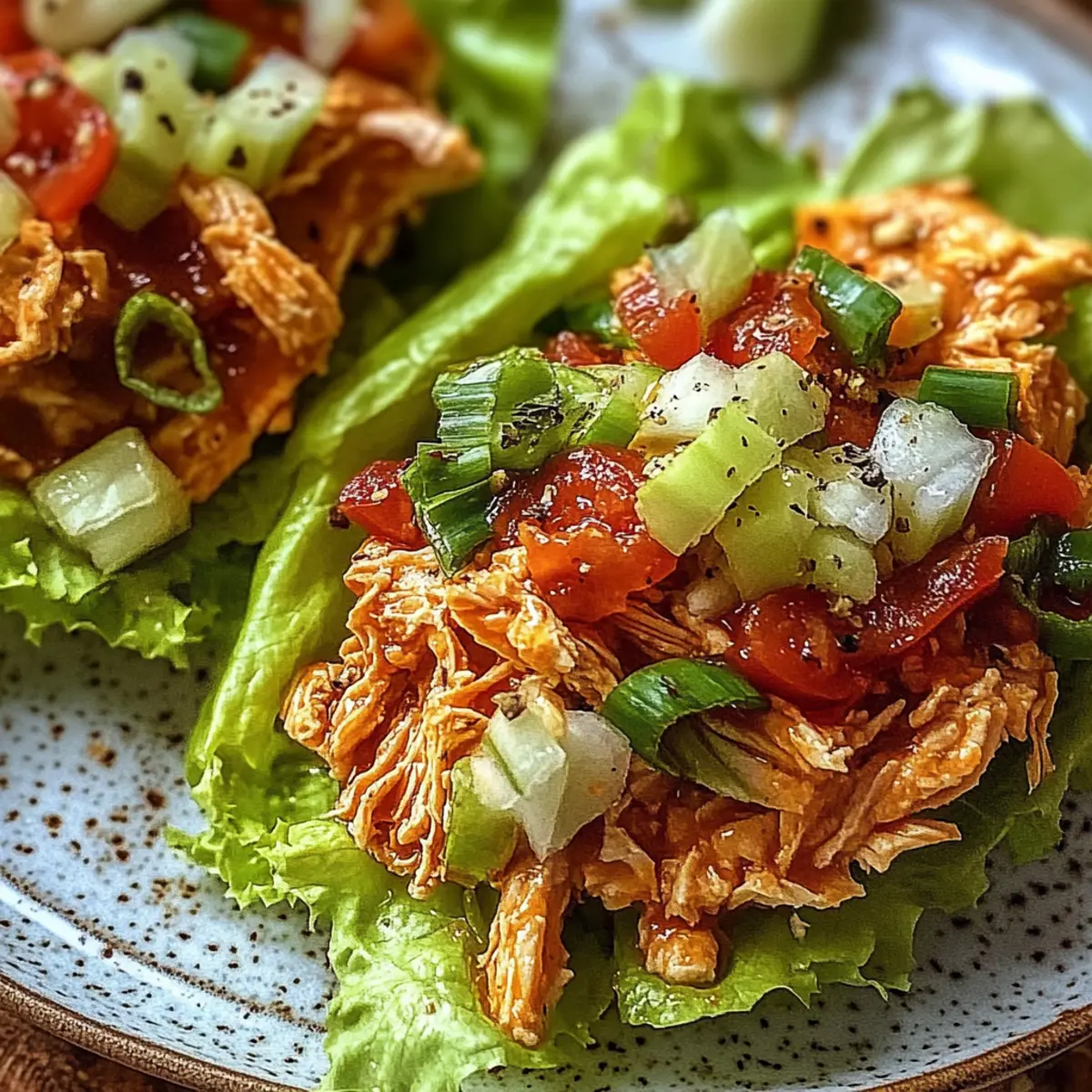 Buffalo Chicken Lettuce Wraps